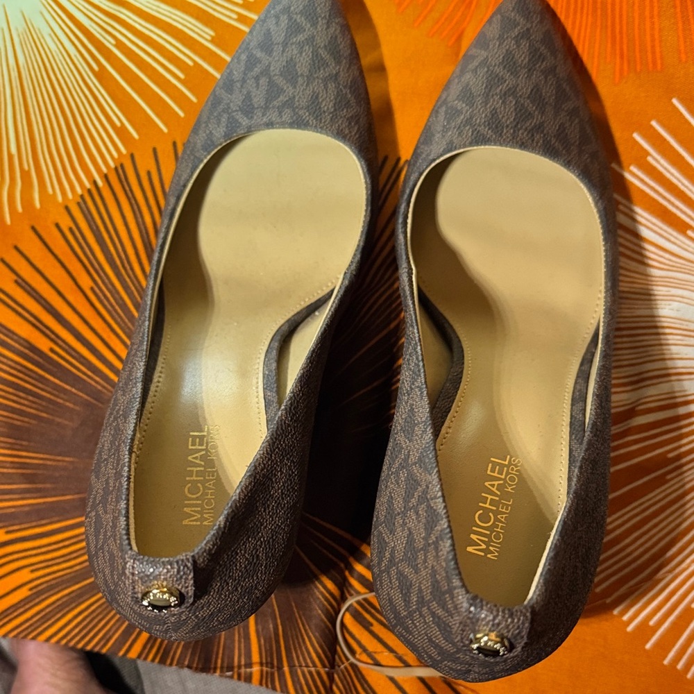 Michael Kors Brown Patterned Flats